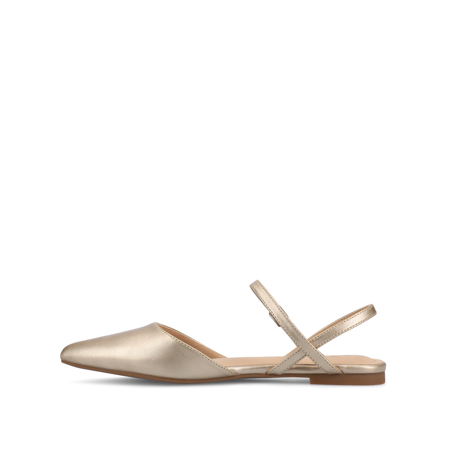 Journee MARTINE SLINGBACK FLATS IN VEGAN LEATHER - Champagne PU