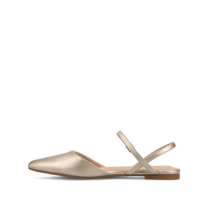 Journee MARTINE SLINGBACK FLATS IN VEGAN LEATHER - Champagne PU