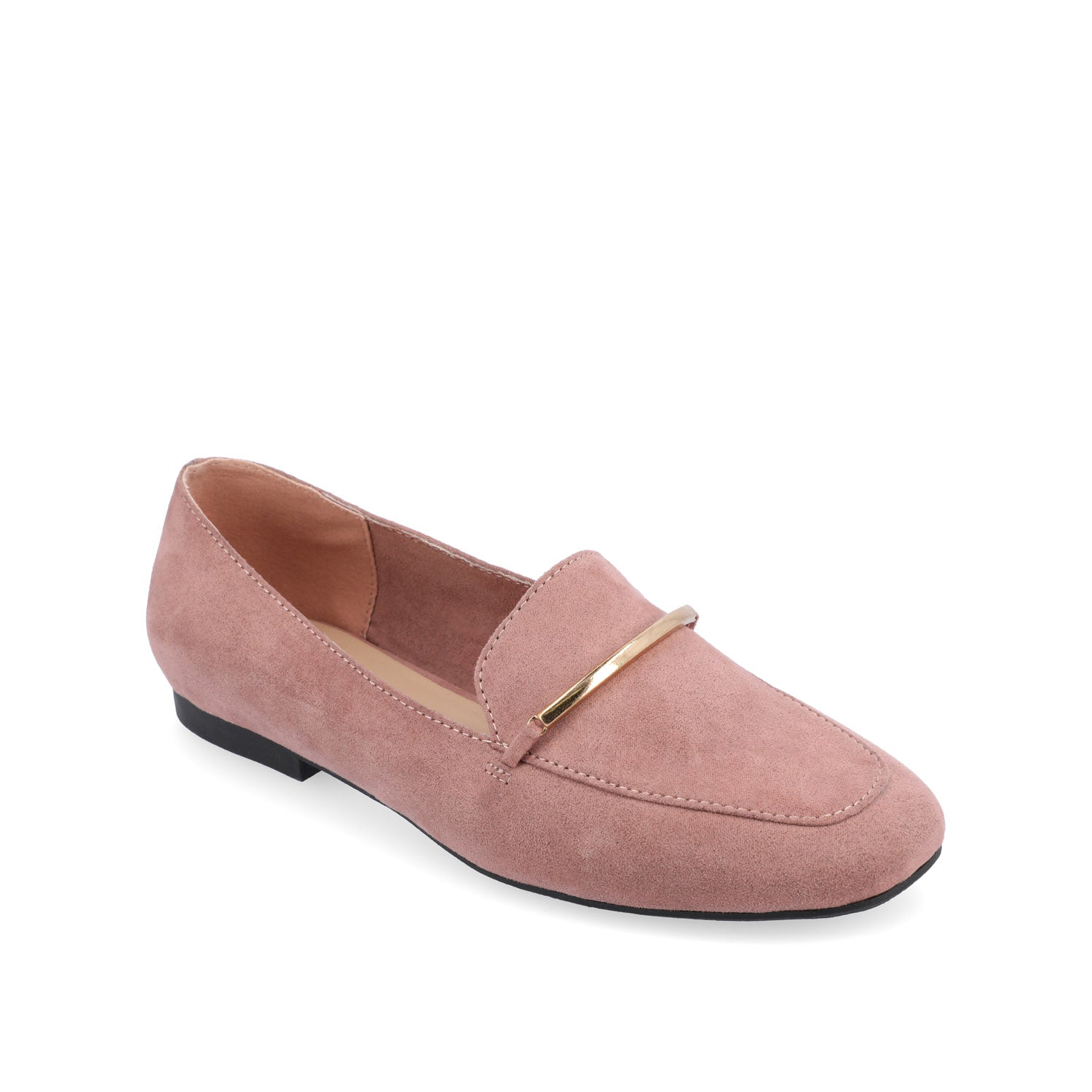 Journee WRENN LOAFER FLATS IN FAUX SUEDE - Rose Faux Suede