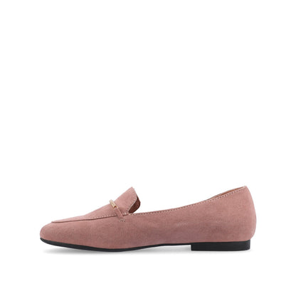 Journee WRENN LOAFER FLATS IN FAUX SUEDE - Rose Faux Suede