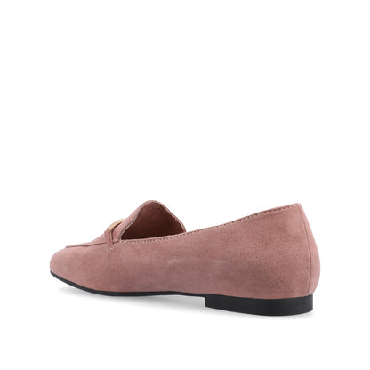 Journee WRENN LOAFER FLATS IN FAUX SUEDE - Rose Faux Suede