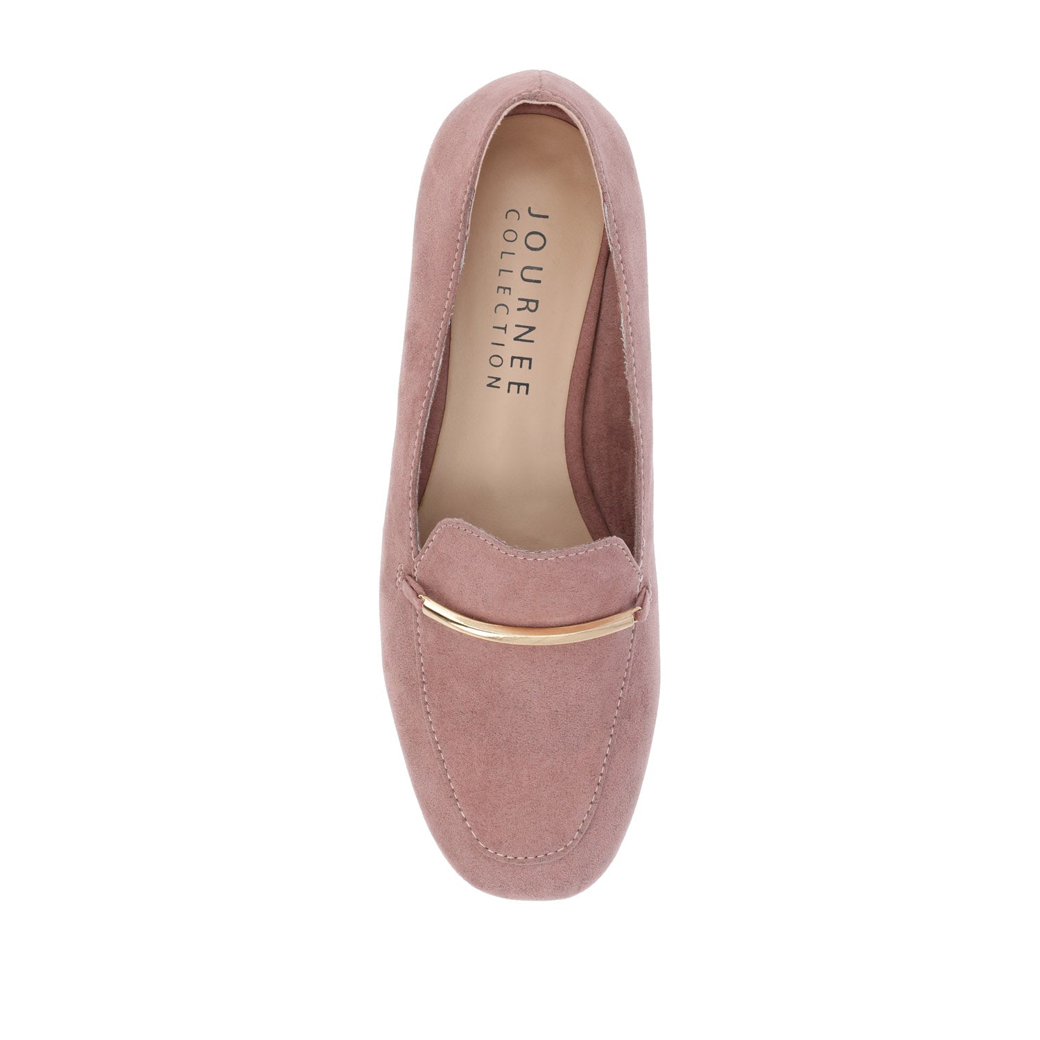 Journee WRENN LOAFER FLATS IN FAUX SUEDE - Rose Faux Suede