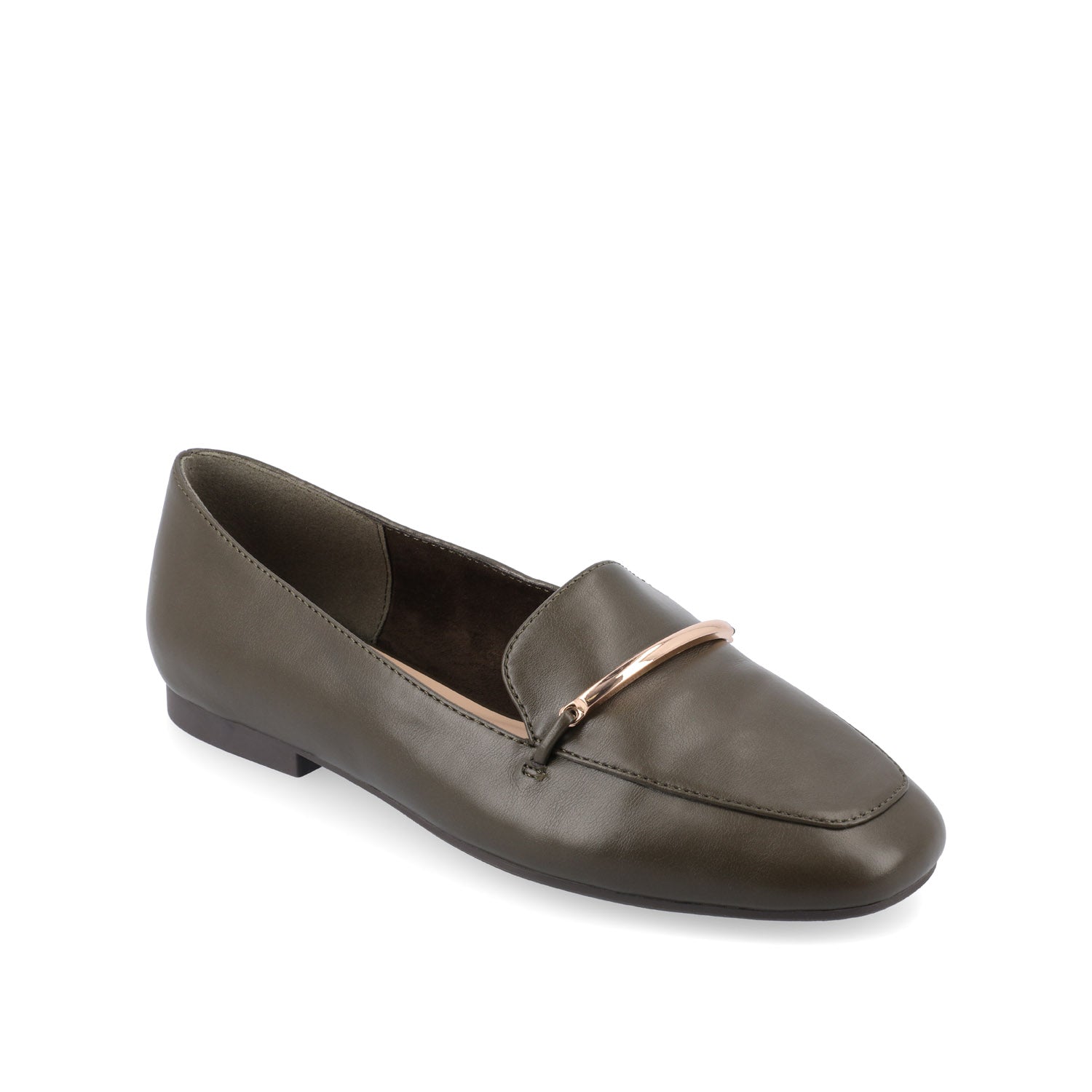 Journee WRENN LOAFER FLATS IN VEGAN LEATHER - Olive PU