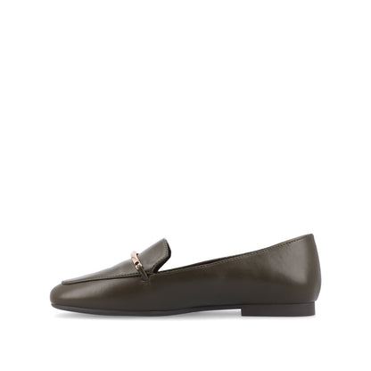 Journee WRENN LOAFER FLATS IN VEGAN LEATHER - Olive PU