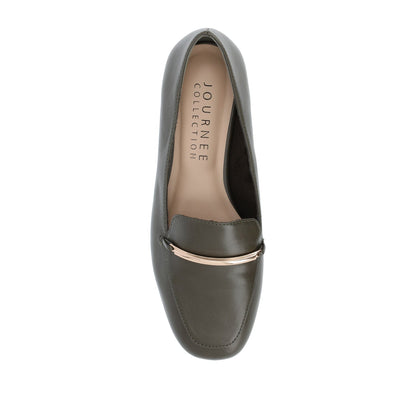 Journee WRENN LOAFER FLATS IN VEGAN LEATHER - Olive PU