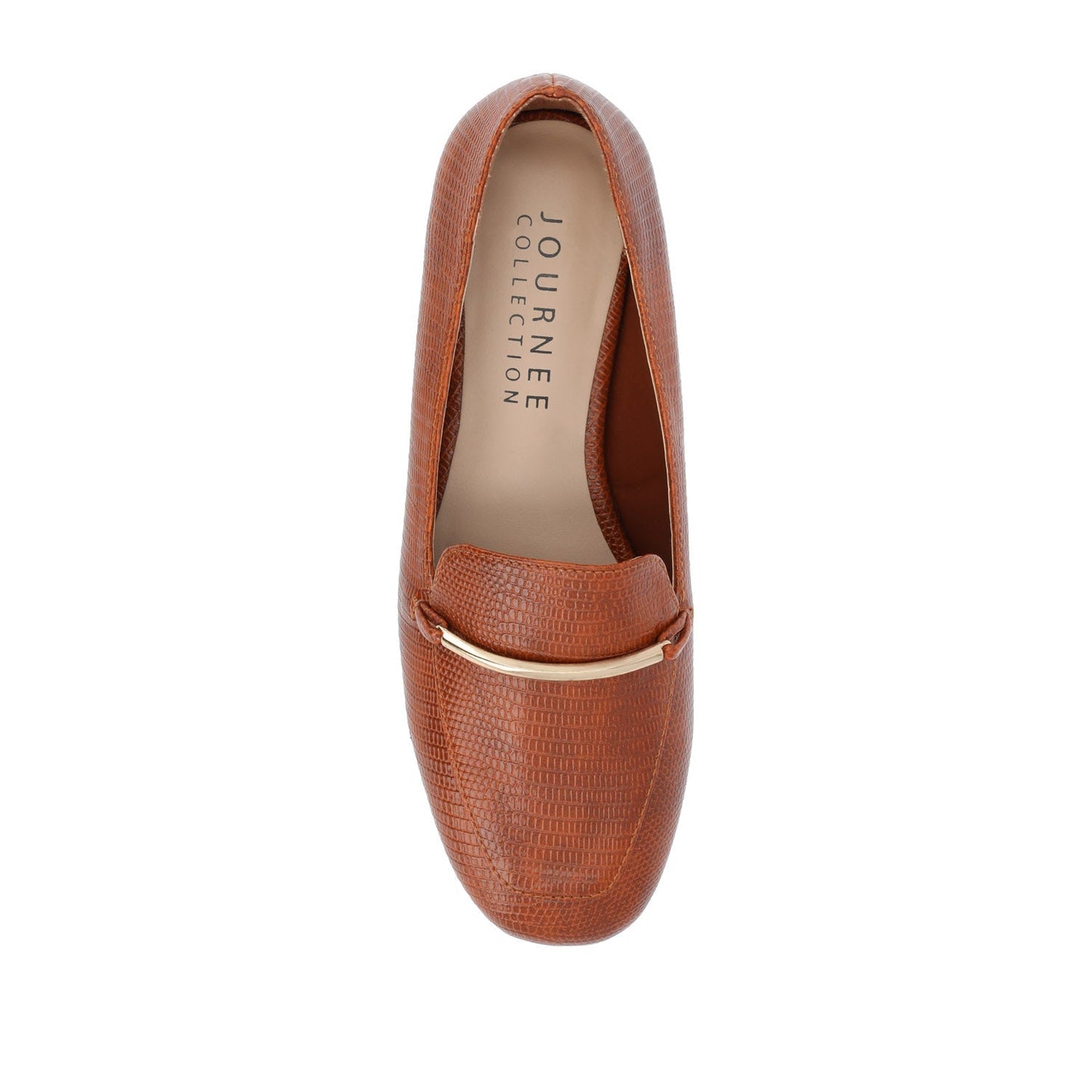 Journee WRENN LOAFER FLATS IN PRINT - Tan Lizard