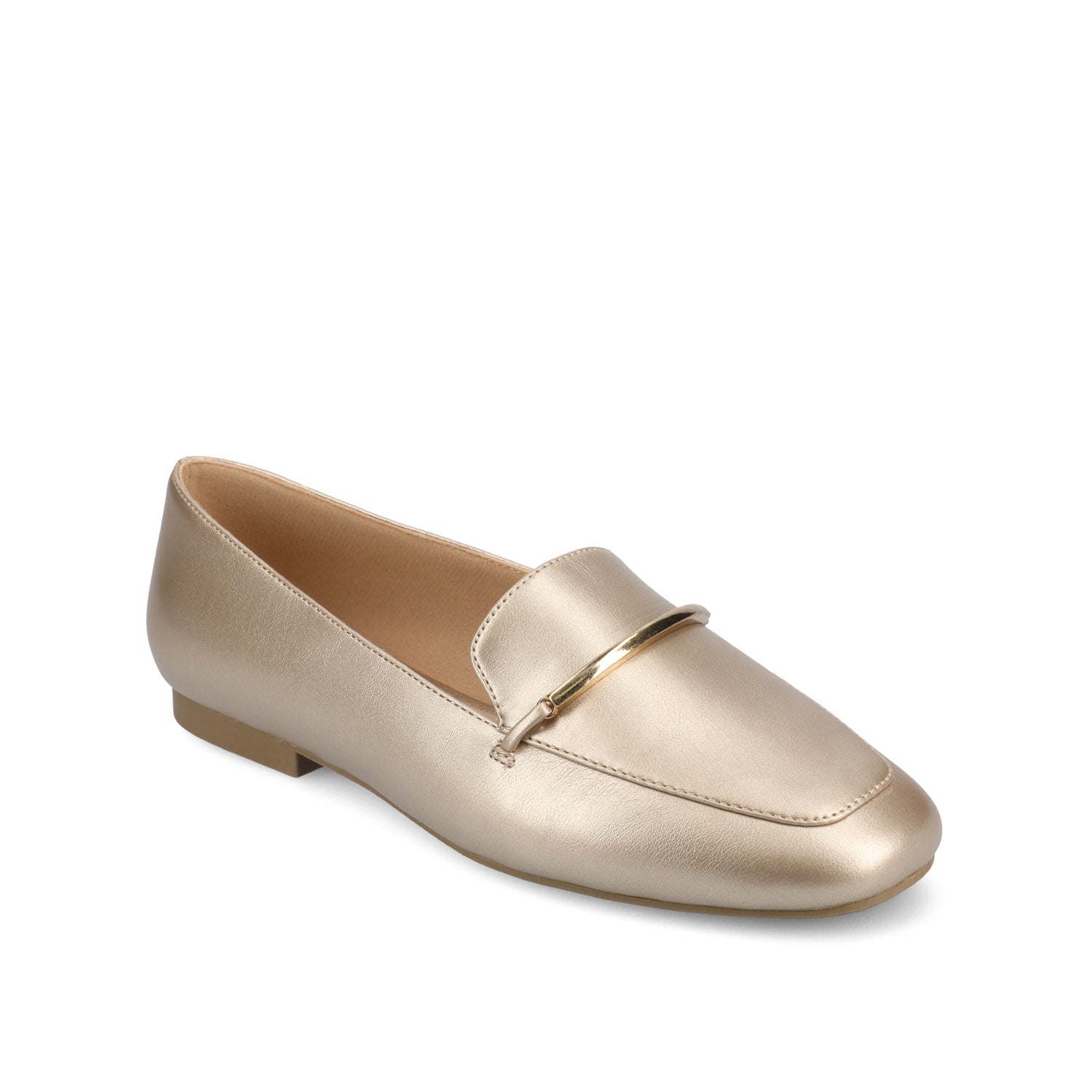 Journee WRENN LOAFER FLATS IN VEGAN LEATHER - Champagne PU