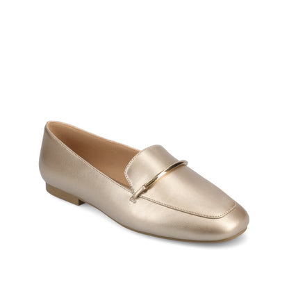 Journee WRENN LOAFER FLATS IN VEGAN LEATHER - Champagne PU