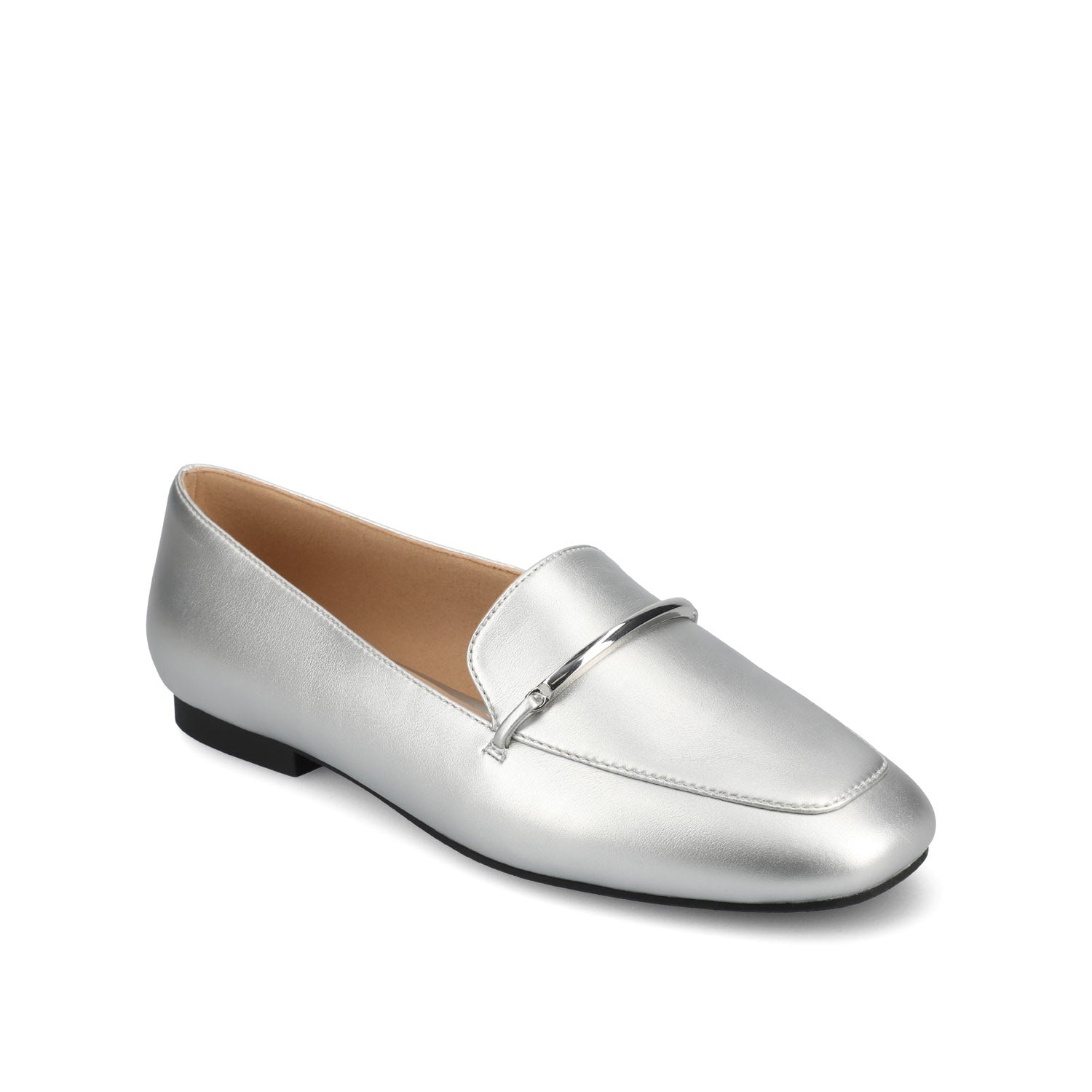 Journee WRENN LOAFER FLATS IN VEGAN LEATHER - Silver PU