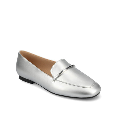 Journee WRENN LOAFER FLATS IN VEGAN LEATHER - Silver PU