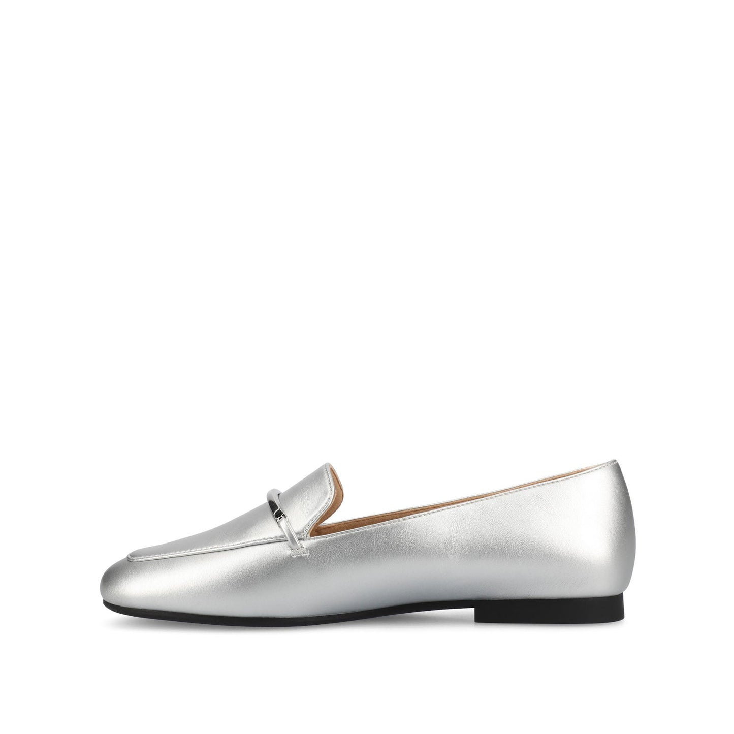 Journee WRENN LOAFER FLATS IN VEGAN LEATHER - Silver PU