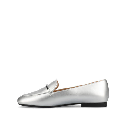 Journee WRENN LOAFER FLATS IN VEGAN LEATHER - Silver PU