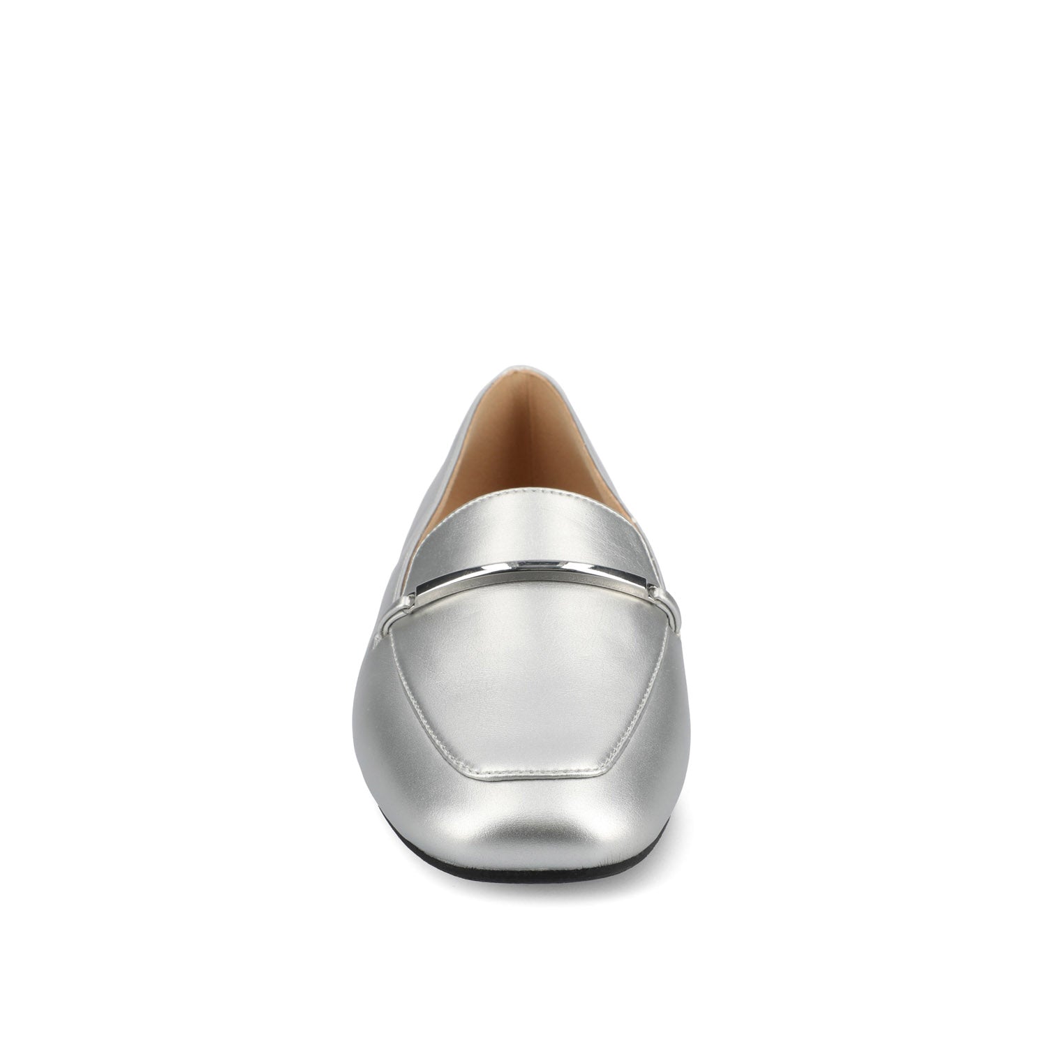 Journee WRENN LOAFER FLATS IN VEGAN LEATHER - Silver PU