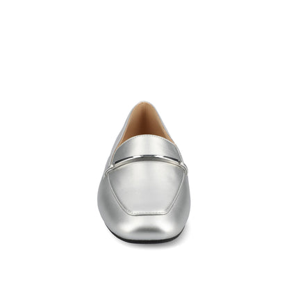 Journee WRENN LOAFER FLATS IN VEGAN LEATHER - Silver PU