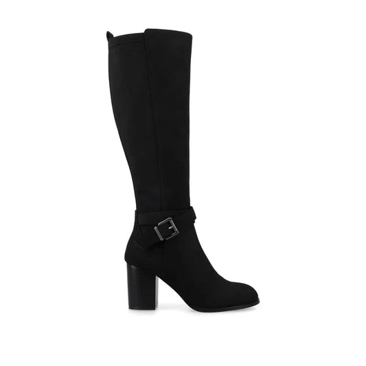 Journee AVALONN KNEE HIGH DRESS BOOTS - Black Suede