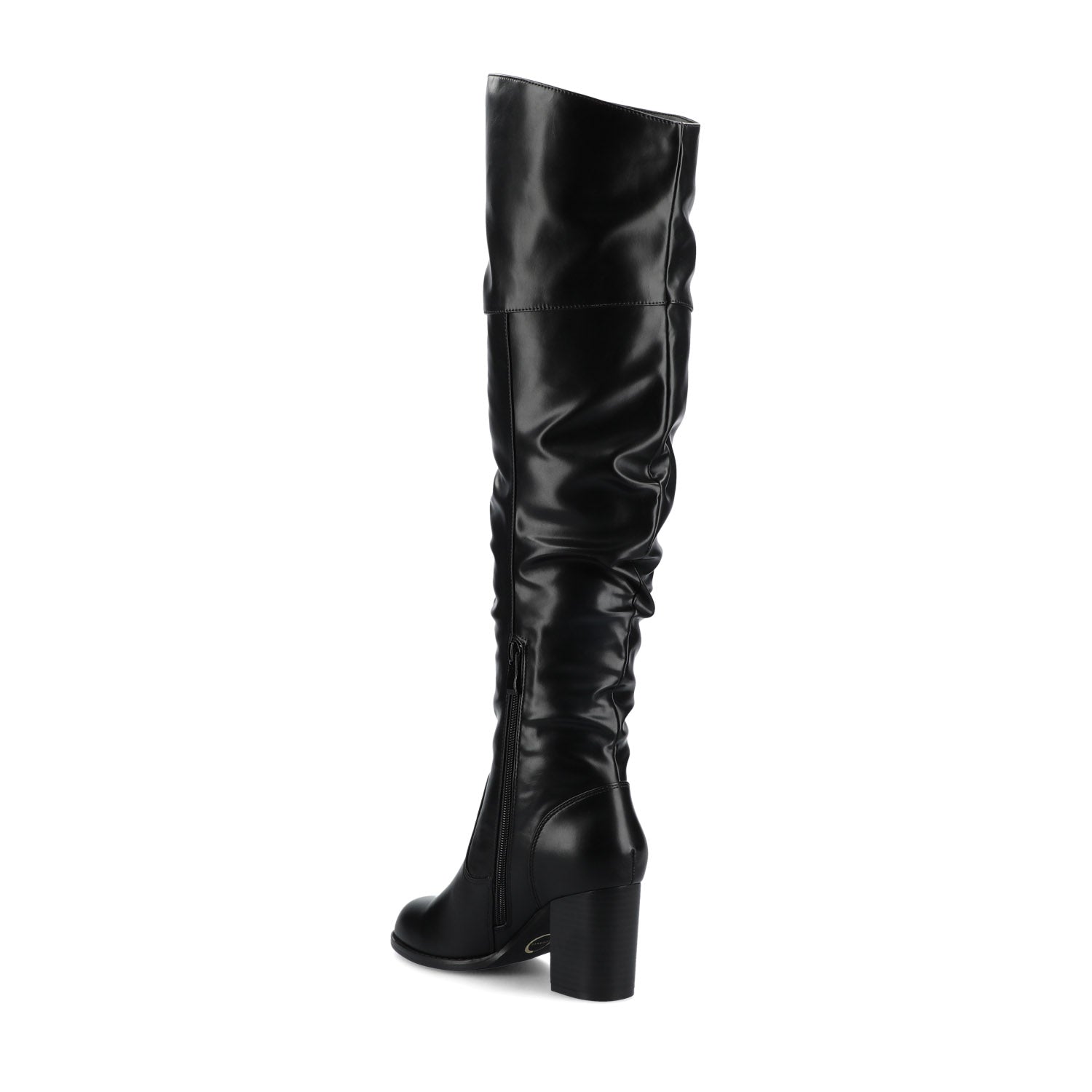 Journee KAISON THIGH HIGH BOOTS IN FAUX SUEDE - Black PU