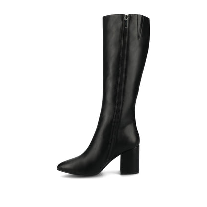 Journee AMEYLIA VEGAN LEATHER KNEE-HIGH BOOTS - Black PU