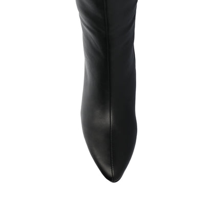 Journee AMEYLIA VEGAN LEATHER KNEE-HIGH BOOTS - Black PU