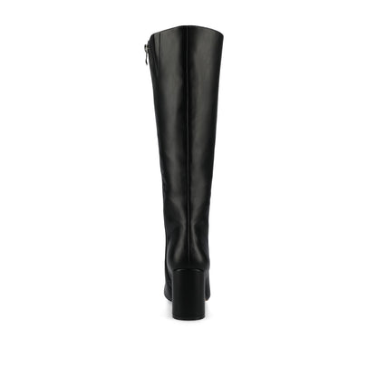 Journee AMEYLIA VEGAN LEATHER KNEE-HIGH BOOTS - Black PU