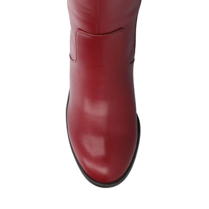 Journee ROMILLY KNEE HIGH BOOTS IN VEGAN LEATHER - Cranberry