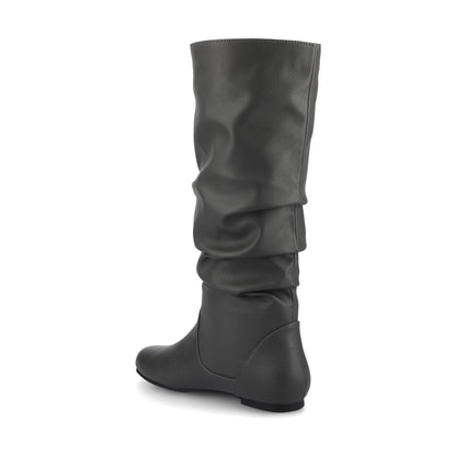 Journee JAYNE KNEE HIGH BOOTS IN VEGAN LEATHER - Grey Faux Suede