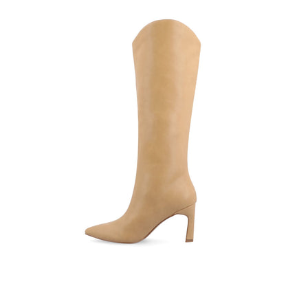 Journee REHELA KNEE HIGH BOOTS IN VEGAN LEATHER - Tan