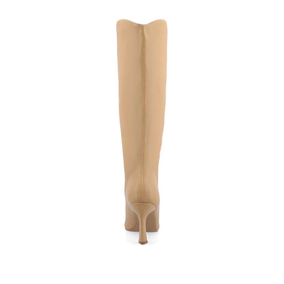 Journee REHELA KNEE HIGH BOOTS IN VEGAN LEATHER - Tan