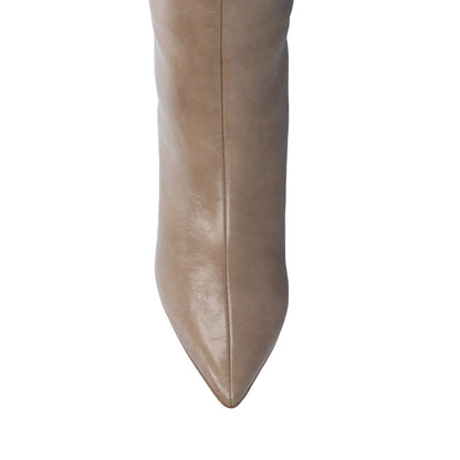 Journee REHELA KNEE HIGH BOOTS IN VEGAN LEATHER - Taupe Patent