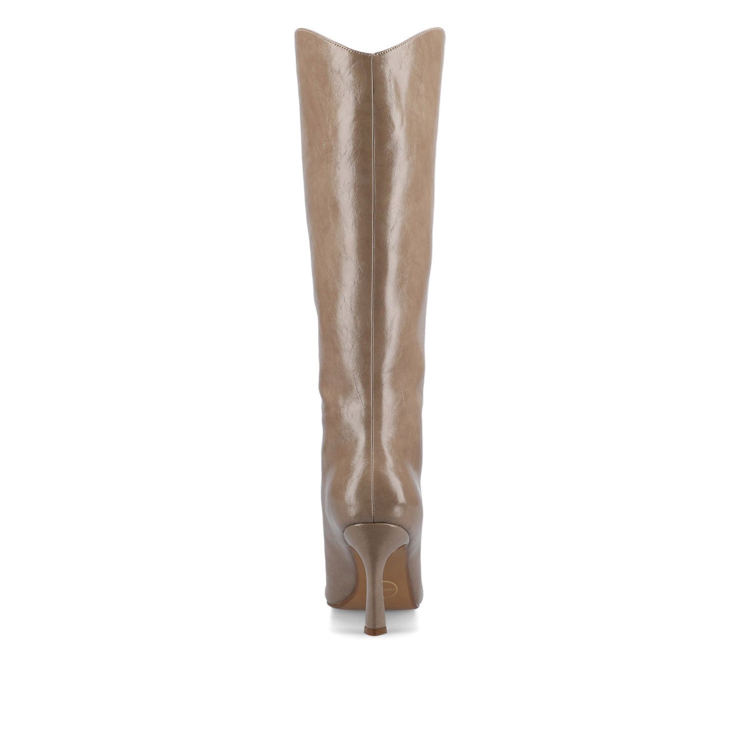 Journee REHELA KNEE HIGH BOOTS IN VEGAN LEATHER - Taupe Patent