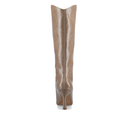 Journee REHELA KNEE HIGH BOOTS IN VEGAN LEATHER - Taupe Patent