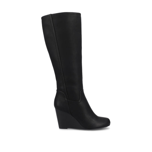 Journee LANGLY KNEE-HIGH BOOTS IN VEGAN LEATHER - Black