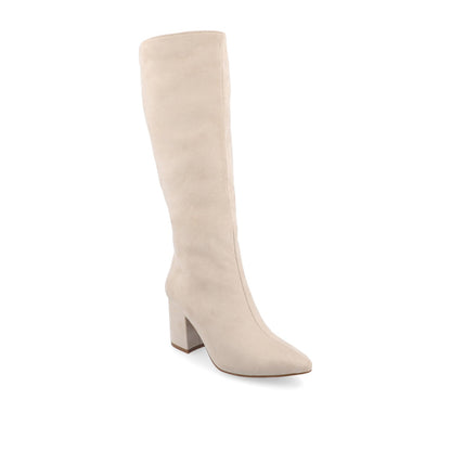 Journee AMEYLIA KNEE-HIGH BOOTS - Bone Faux Suede