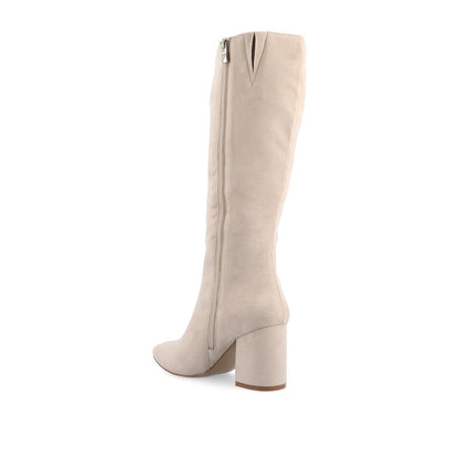 Journee AMEYLIA KNEE-HIGH BOOTS - Bone Faux Suede