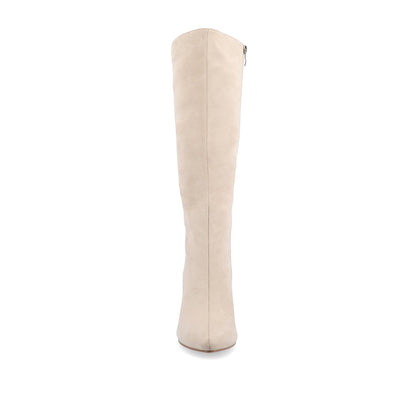 Journee AMEYLIA KNEE-HIGH BOOTS - Bone Faux Suede