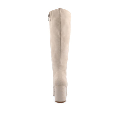 Journee AMEYLIA KNEE-HIGH BOOTS - Bone Faux Suede