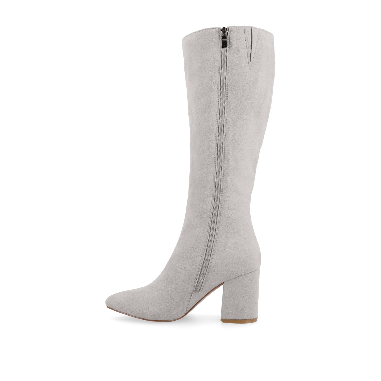 Journee AMEYLIA KNEE-HIGH BOOTS - Grey Faux Suede