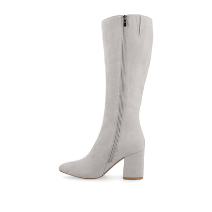 Journee AMEYLIA KNEE-HIGH BOOTS - Grey Faux Suede