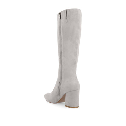 Journee AMEYLIA KNEE-HIGH BOOTS - Grey Faux Suede