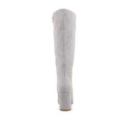 Journee AMEYLIA KNEE-HIGH BOOTS - Grey Faux Suede