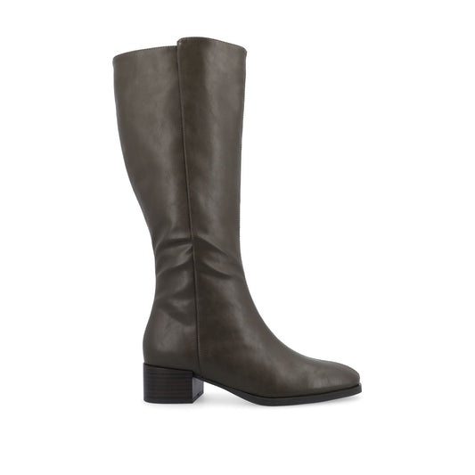 Journee DEVRI KNEE HIGH BOOTS IN VEGAN LEATHER - Olive
