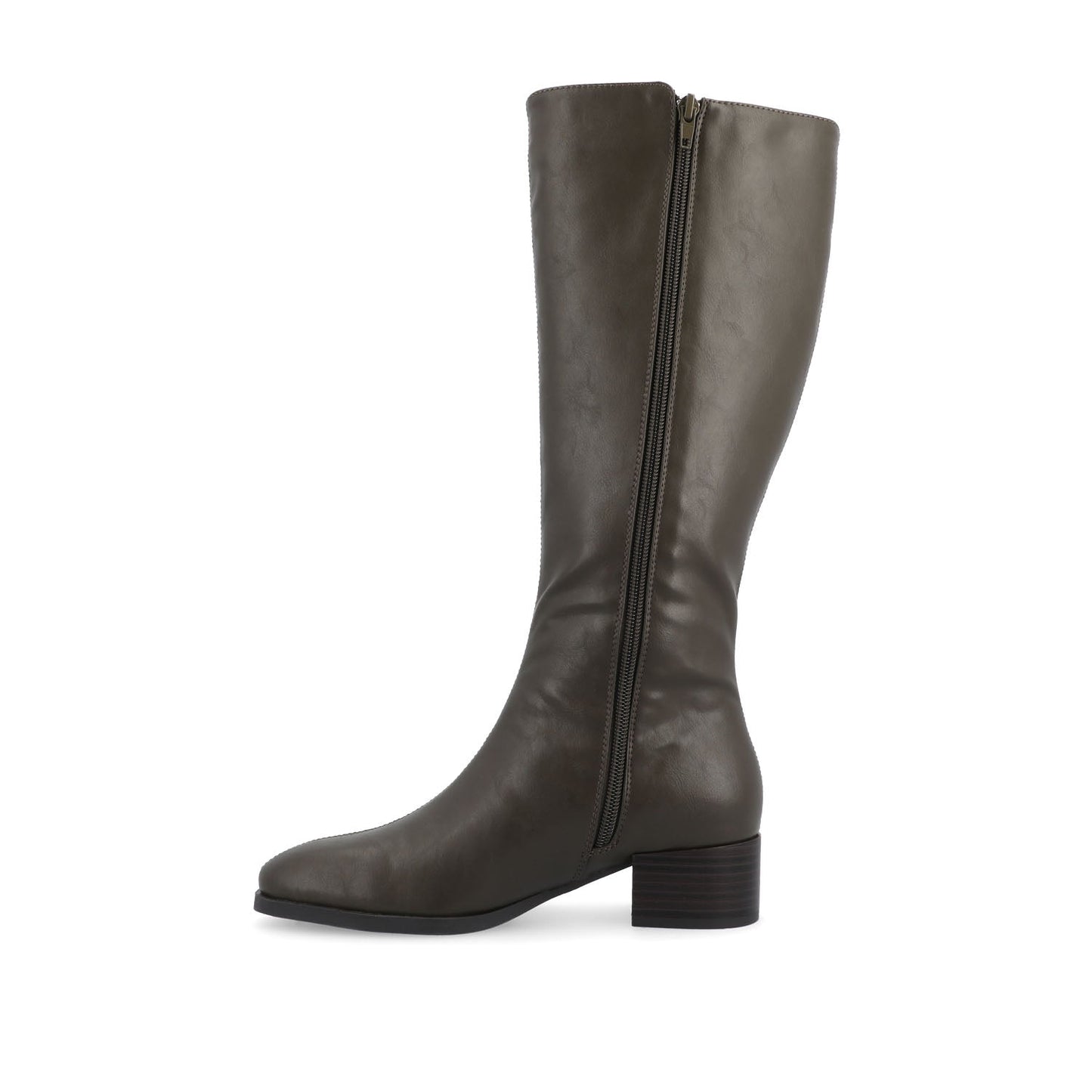 Journee DEVRI KNEE HIGH BOOTS IN VEGAN LEATHER - Olive