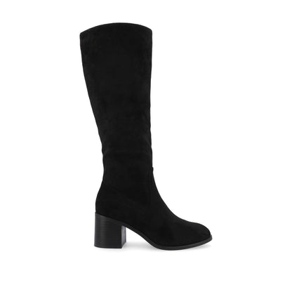 Journee ROMILLY KNEE HIGH BOOTS IN VEGAN LEATHER - Black Suede