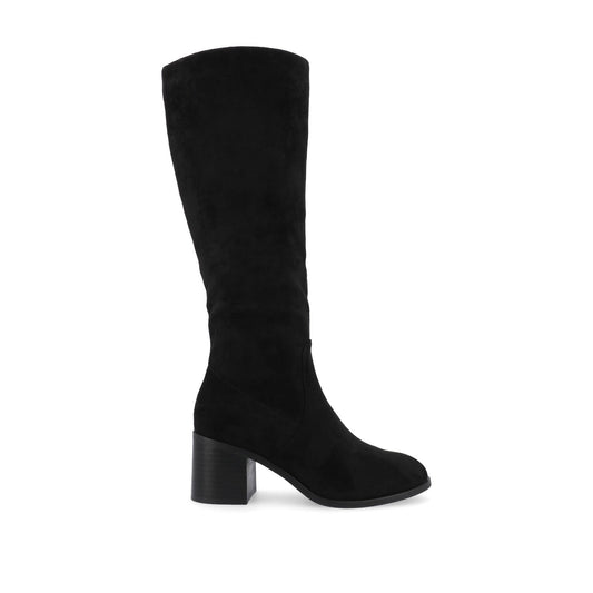 Journee ROMILLY KNEE HIGH BOOTS IN VEGAN LEATHER - Black Suede