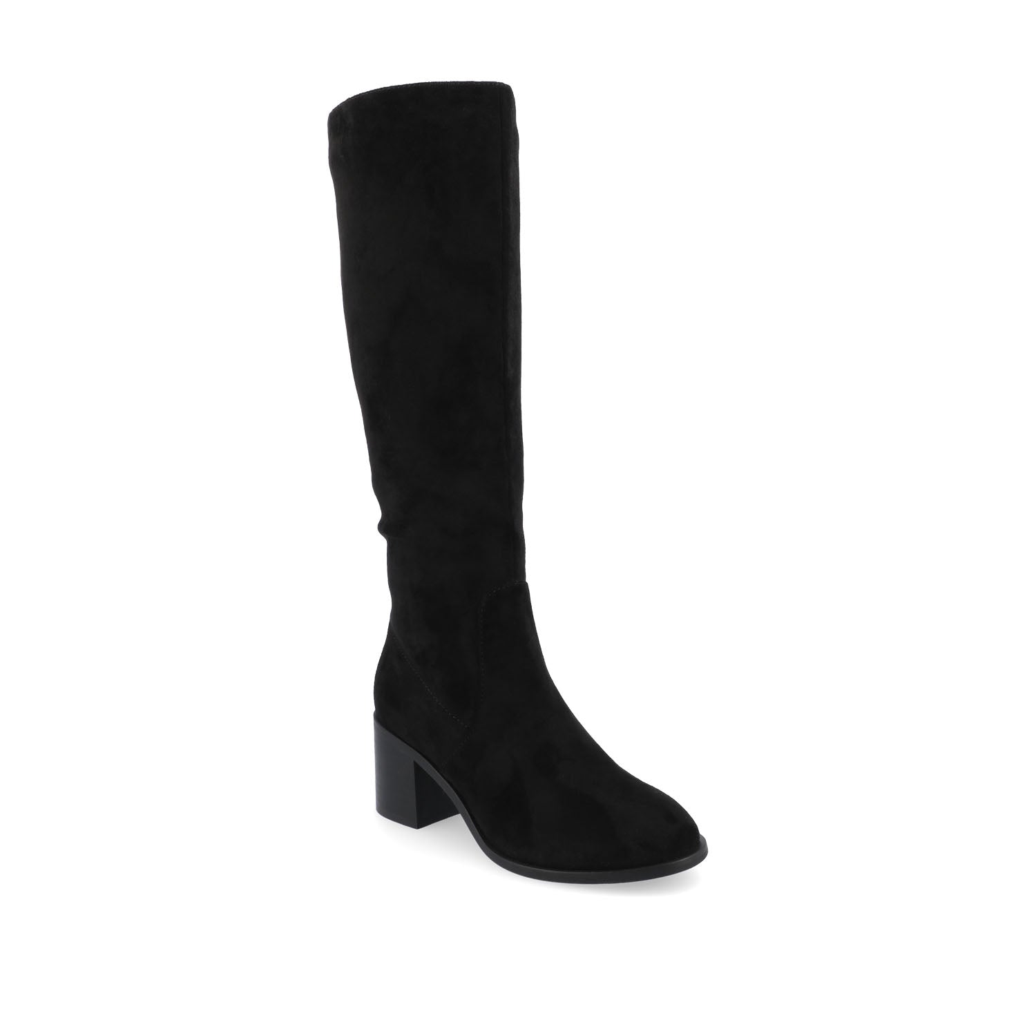 Journee ROMILLY KNEE HIGH BOOTS IN VEGAN LEATHER - Black Suede