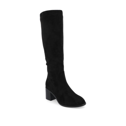 Journee ROMILLY KNEE HIGH BOOTS IN VEGAN LEATHER - Black Suede
