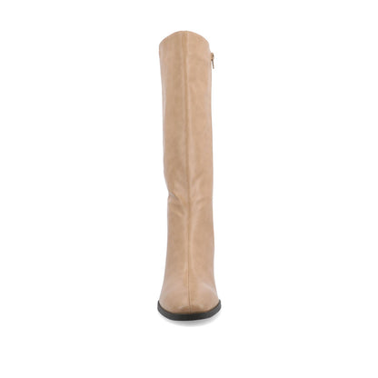 Journee DEVRI KNEE HIGH BOOTS IN VEGAN LEATHER - Tan