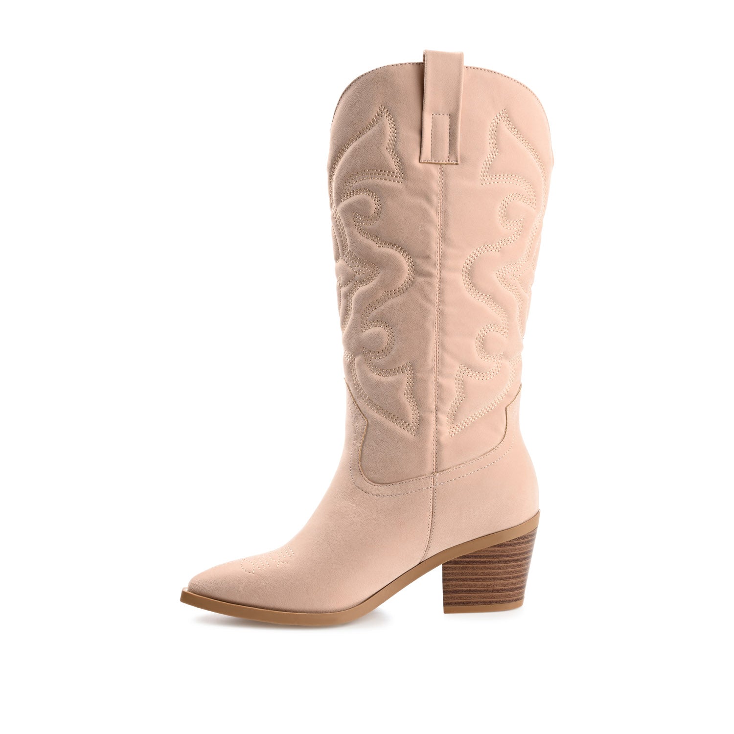 Journee CHANTRY COWGIRL BOOTS IN VEGAN LEATHER - Blush PU