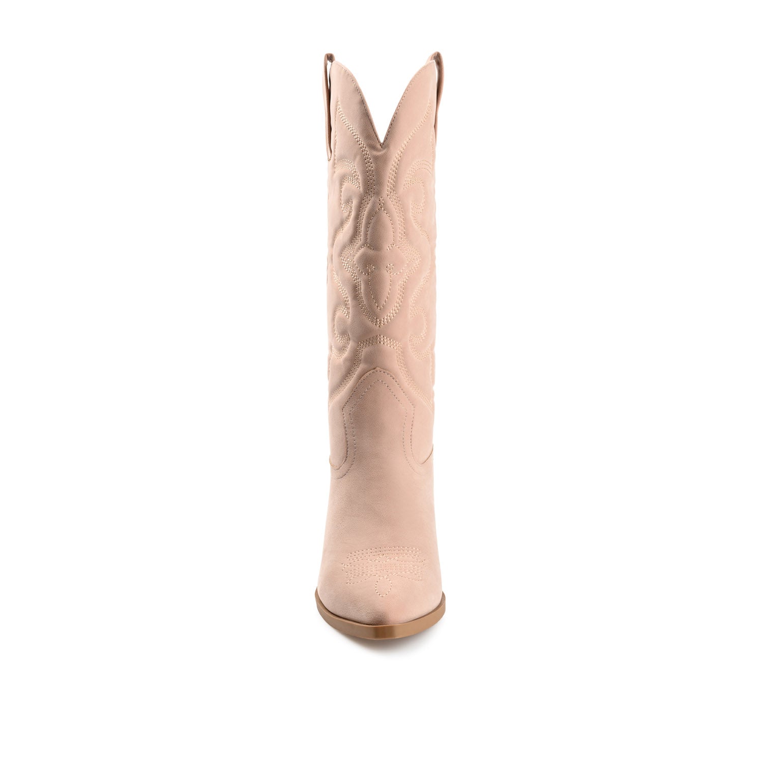 Journee CHANTRY COWGIRL BOOTS IN VEGAN LEATHER - Blush PU