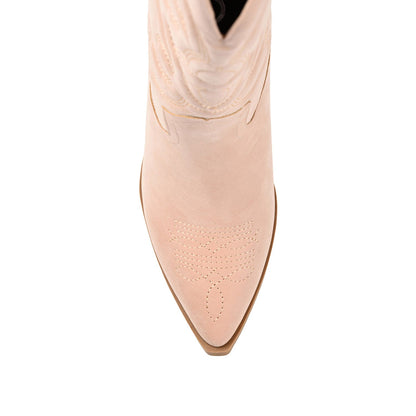 Journee CHANTRY COWGIRL BOOTS IN VEGAN LEATHER - Blush PU