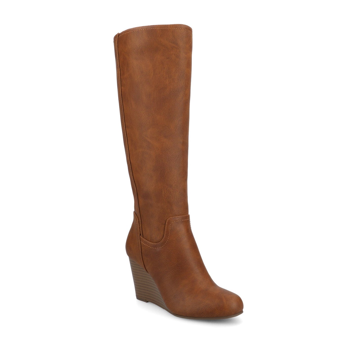 Journee LANGLY KNEE-HIGH BOOTS IN VEGAN LEATHER - Brown